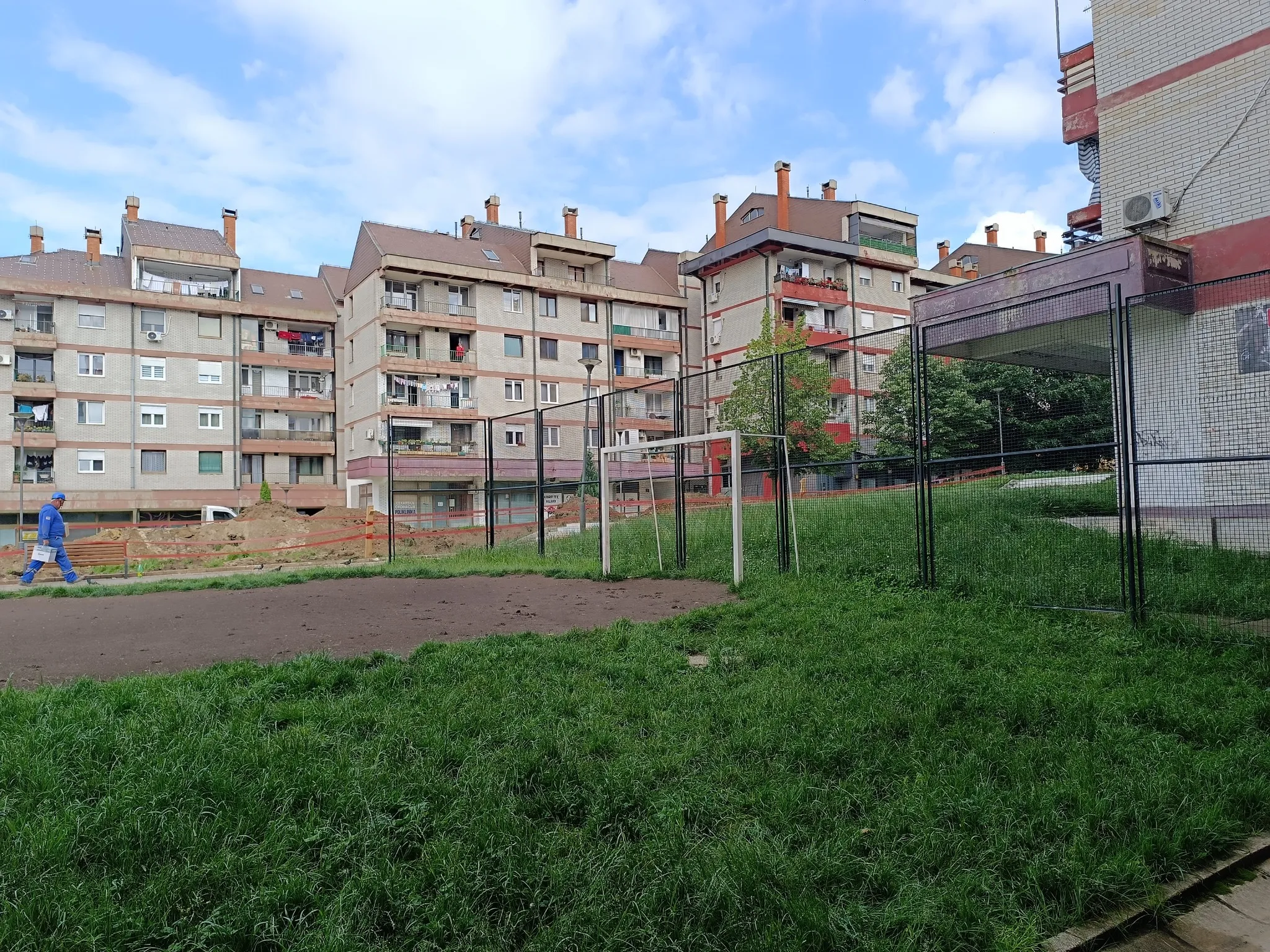 RePOS team members doing research on the field in the settlement New city centre in Bor